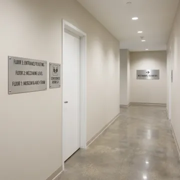 ADA-compliant signage in a commercial building
