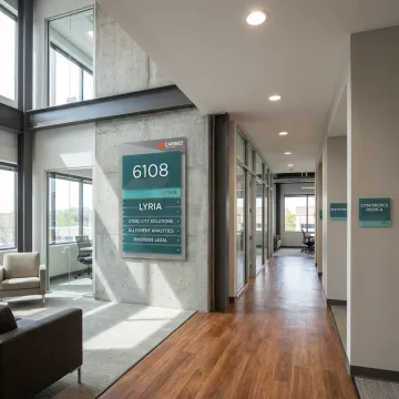 ADA wayfinding signs in a Pittsburgh office