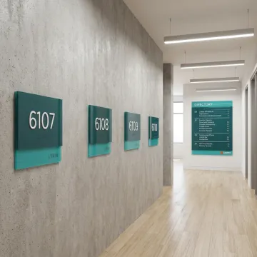 ADA-compliant signage in a Calgary commercial building