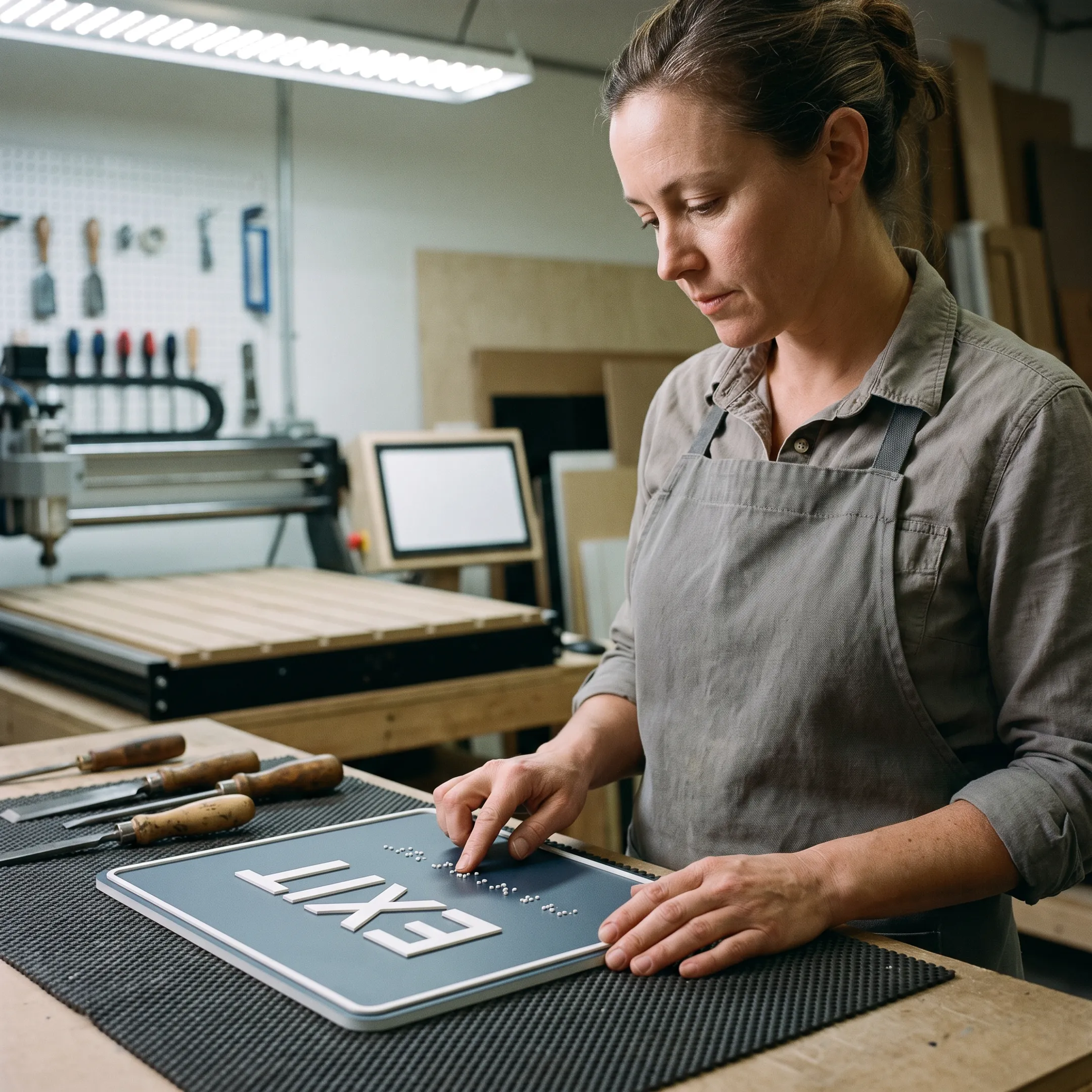 Tactile ADA sign with Braille