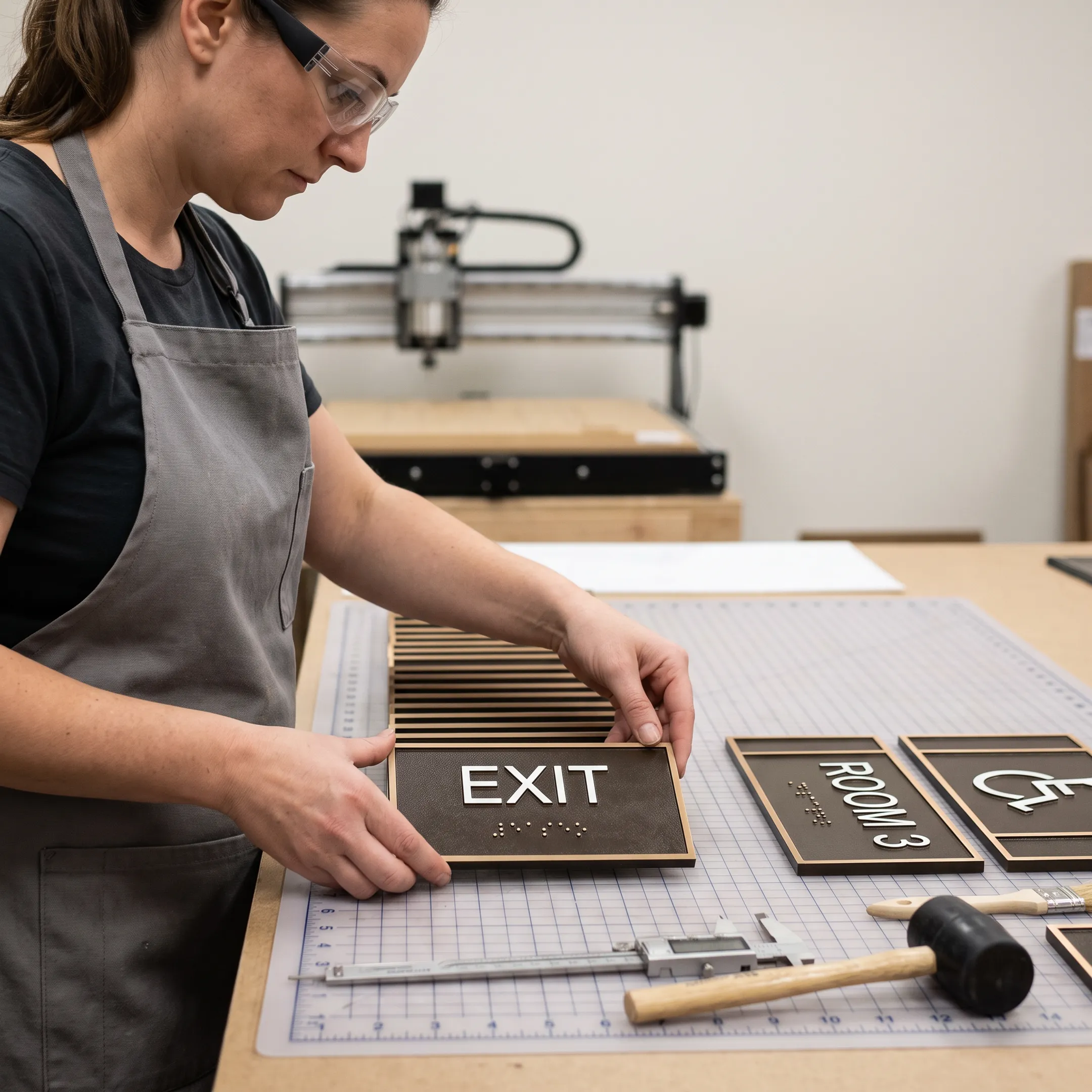Tactile Braille signs prepared for wholesale order