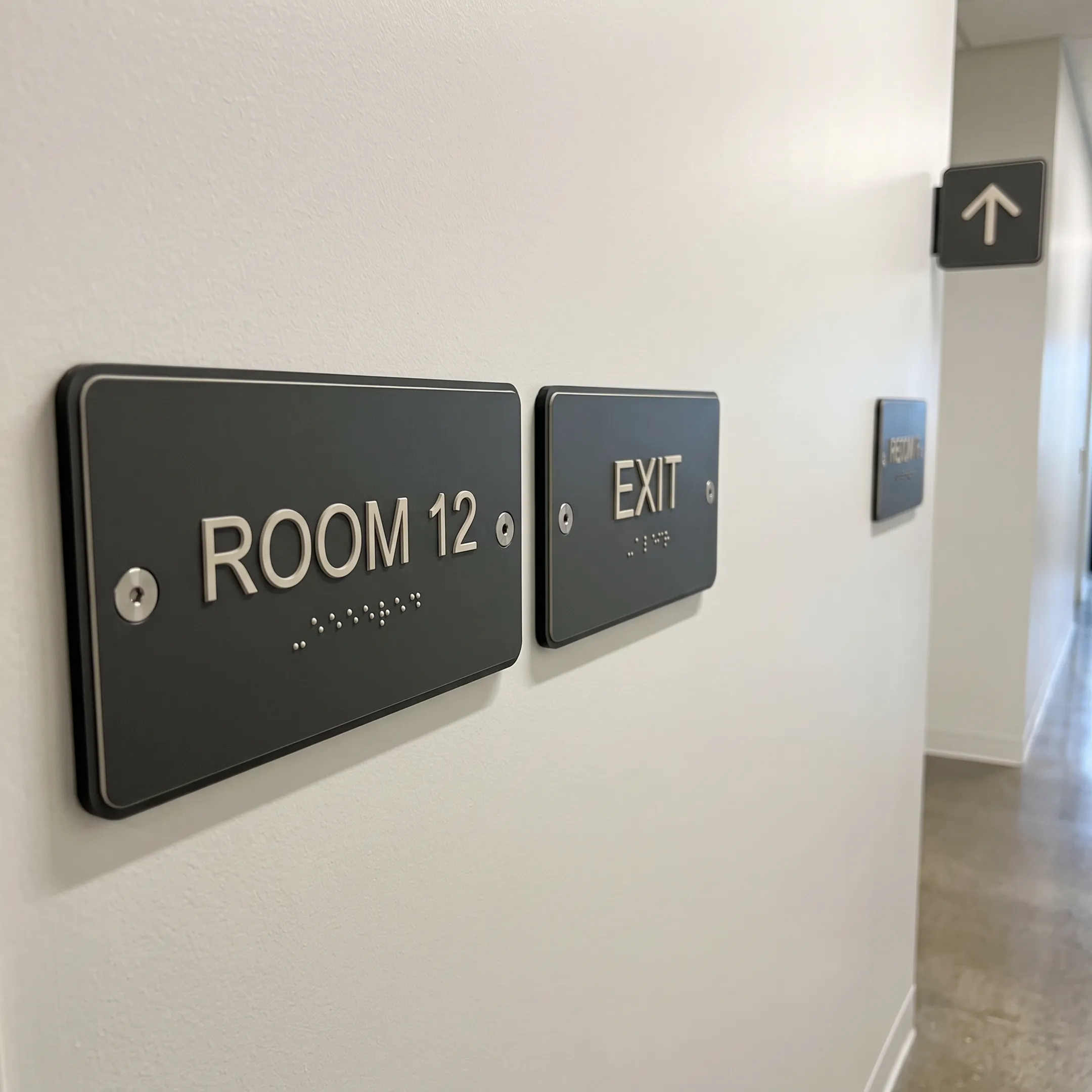 ADA tactile directory signage in an office
