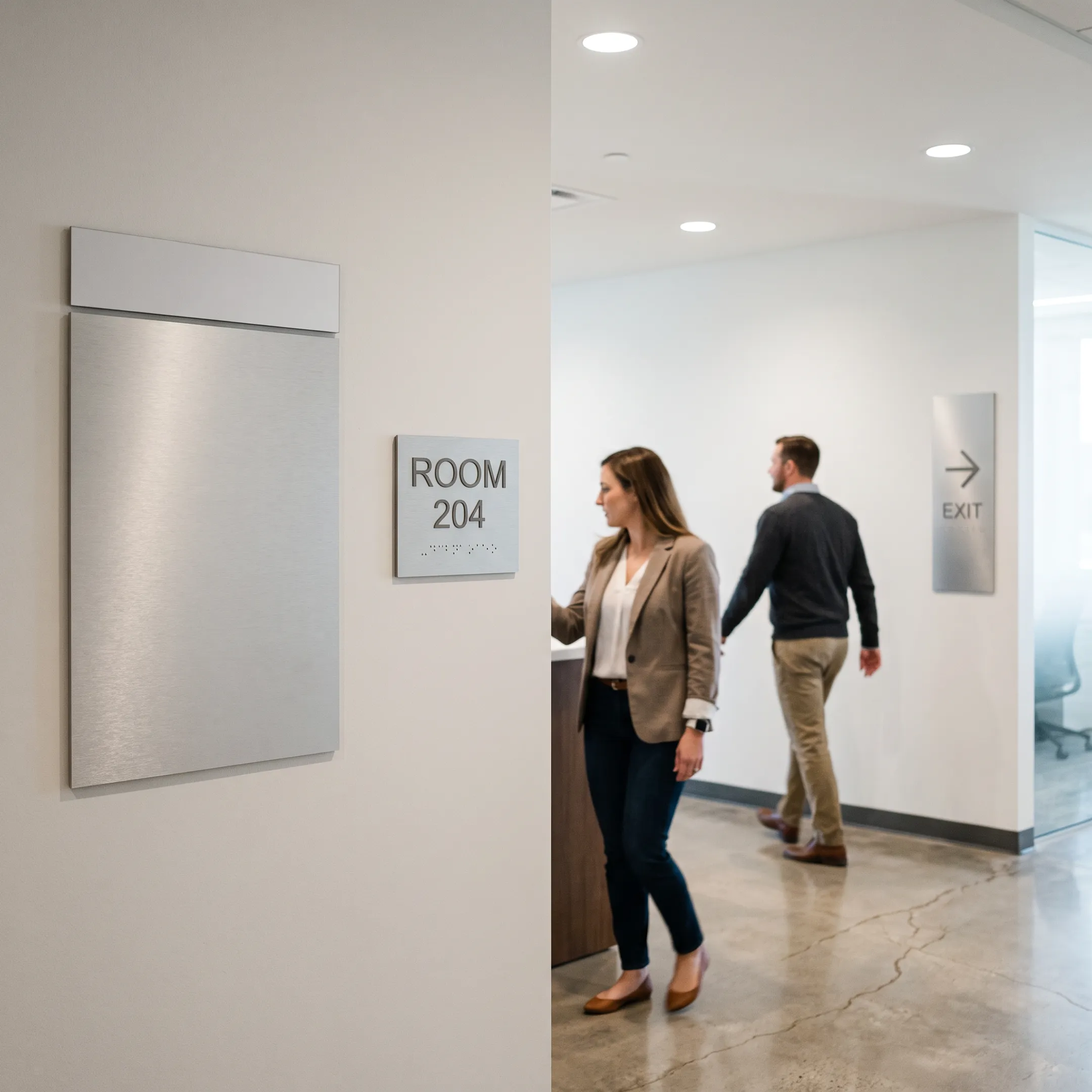 Modern interior directory and wayfinding signs