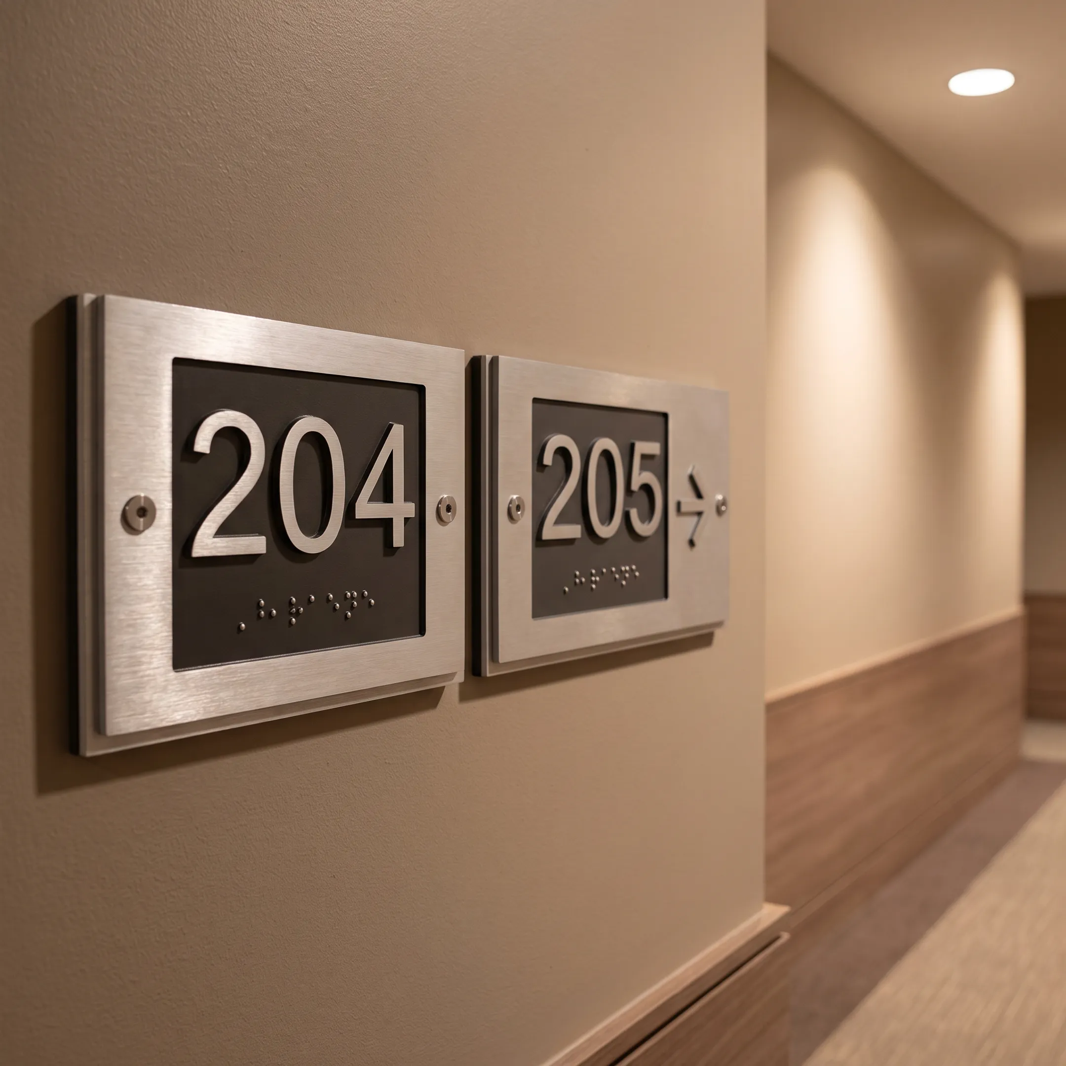 ADA-compliant apartment unit signs