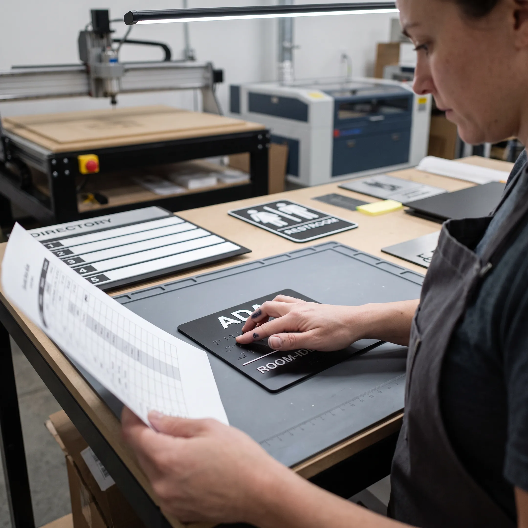 Signage production process for ADA signs