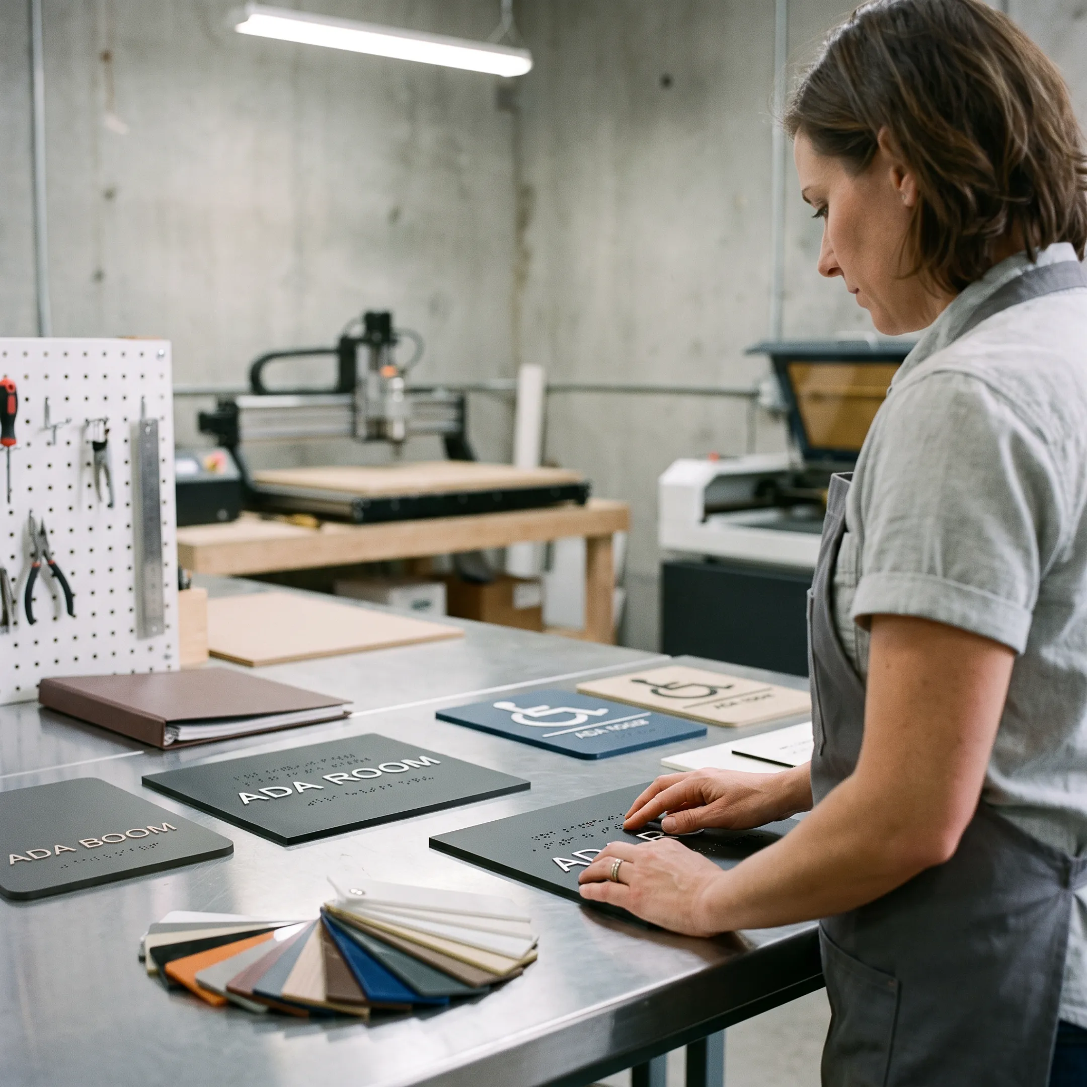 Custom ADA signage production process