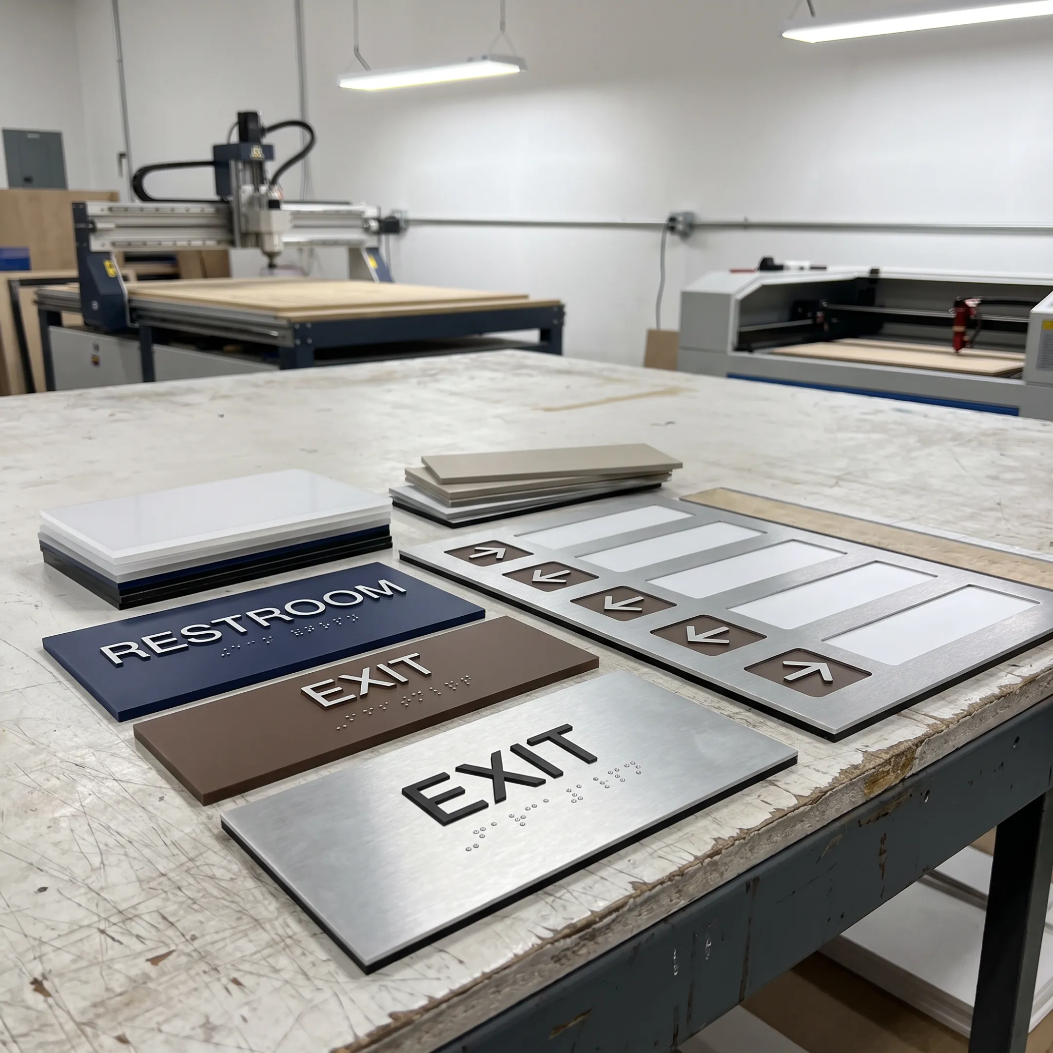 ADA signage being prepared for a sign company order