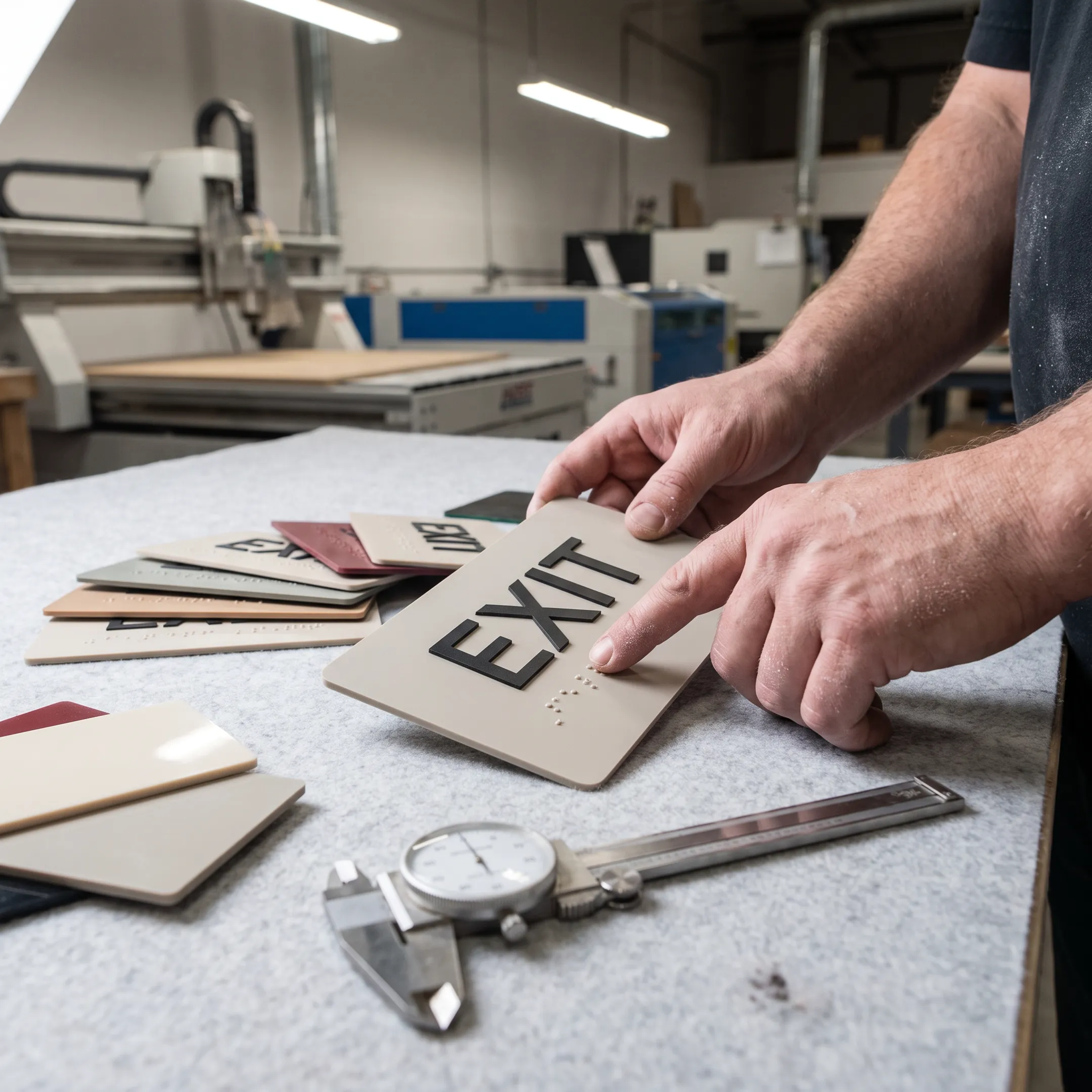 ADA sign production and proofing process
