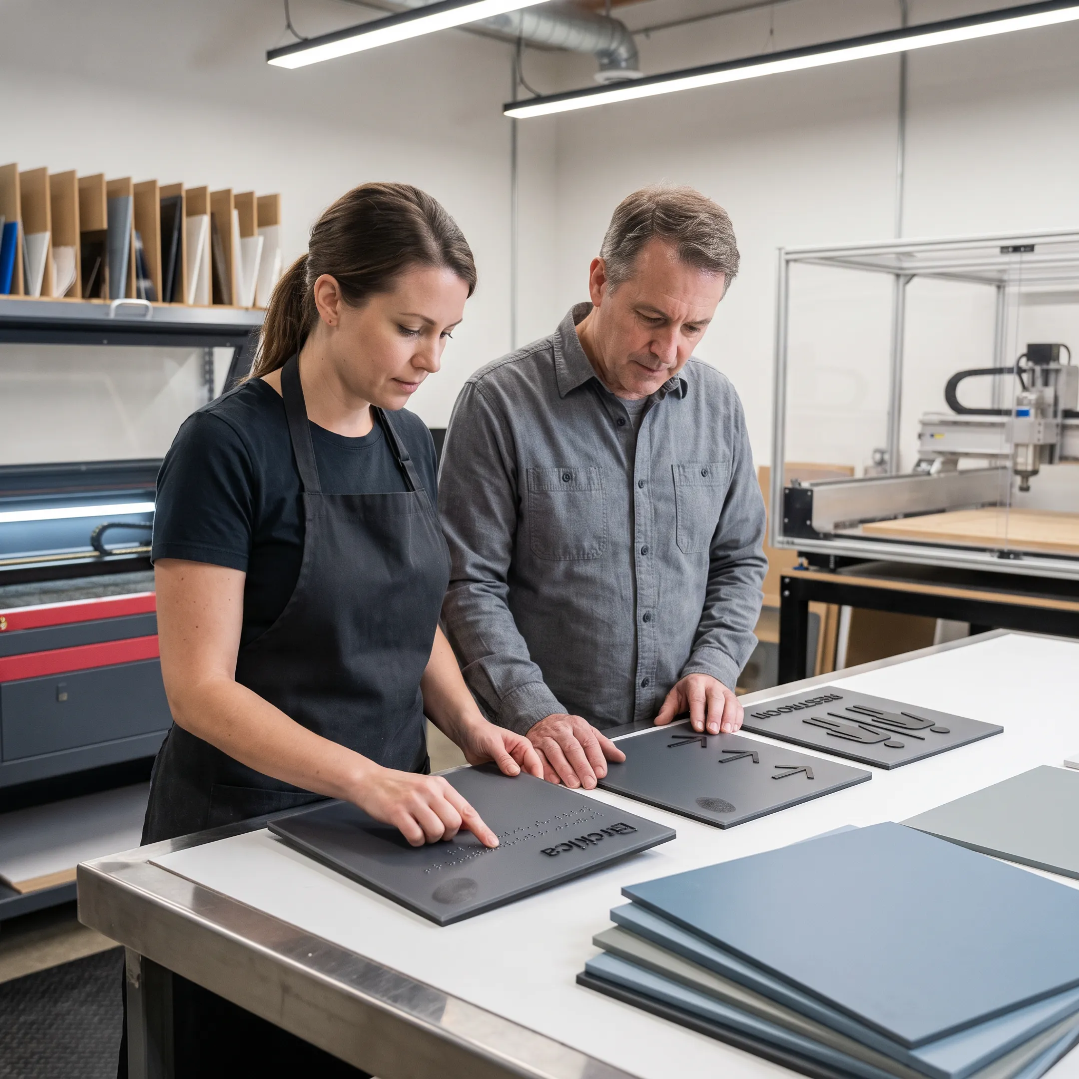 Custom ADA signage production process
