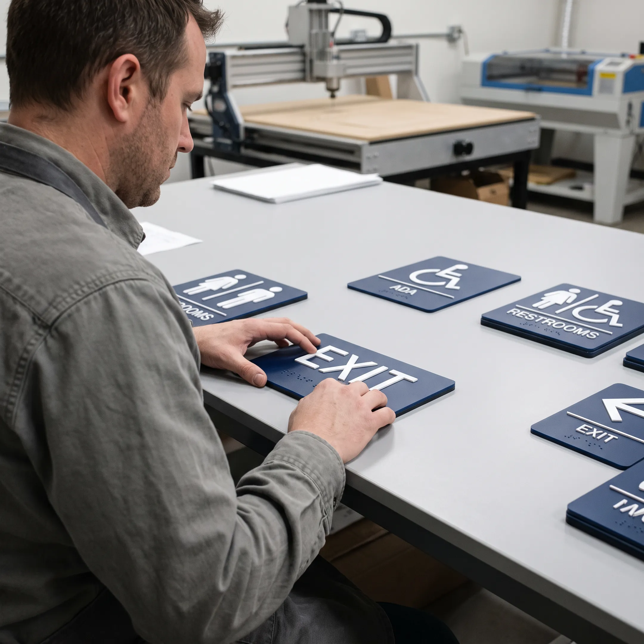 Custom ADA signage production process
