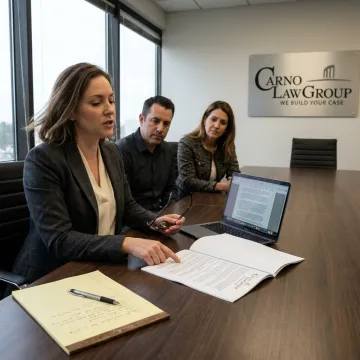 Attorney reviewing commercial contract dispute documents