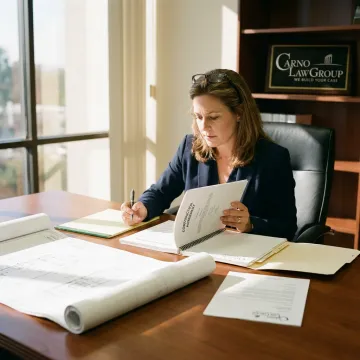 Construction dispute documents organized for legal review
