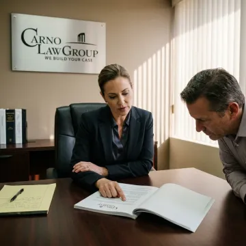 Attorney reviewing a business contract