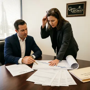 Attorney preparing construction delay litigation documents