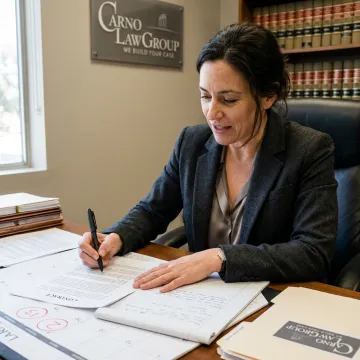 Attorney outlining contract dispute strategy