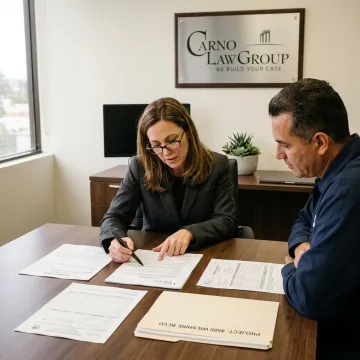 Construction litigation attorney reviewing project documents