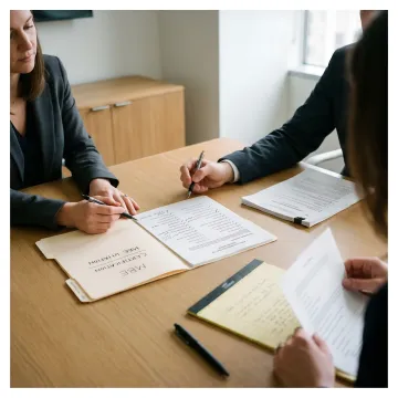 Attorney organizing certification paperwork for MBE application