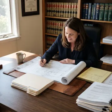 Construction law attorney reviewing contracts