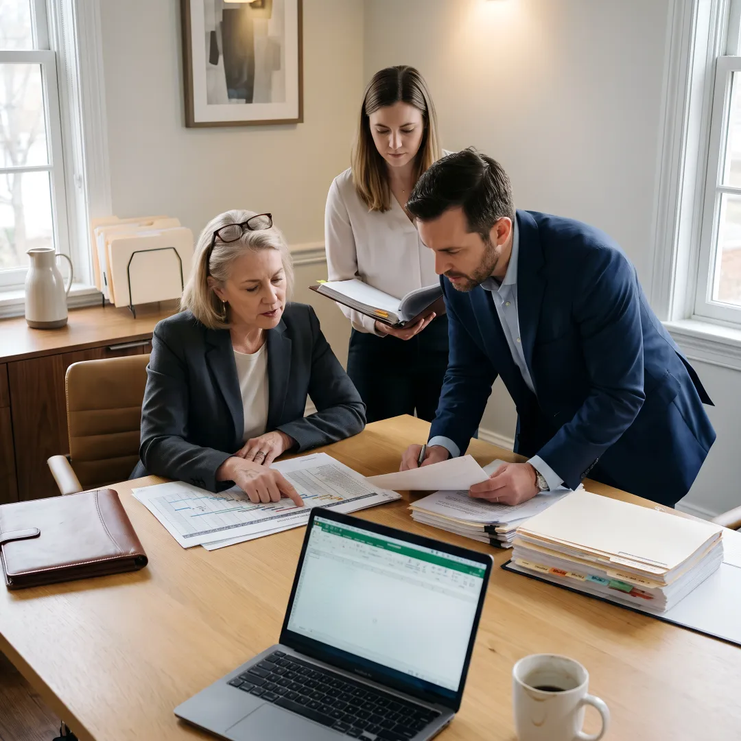 Attorney preparing a construction litigation case