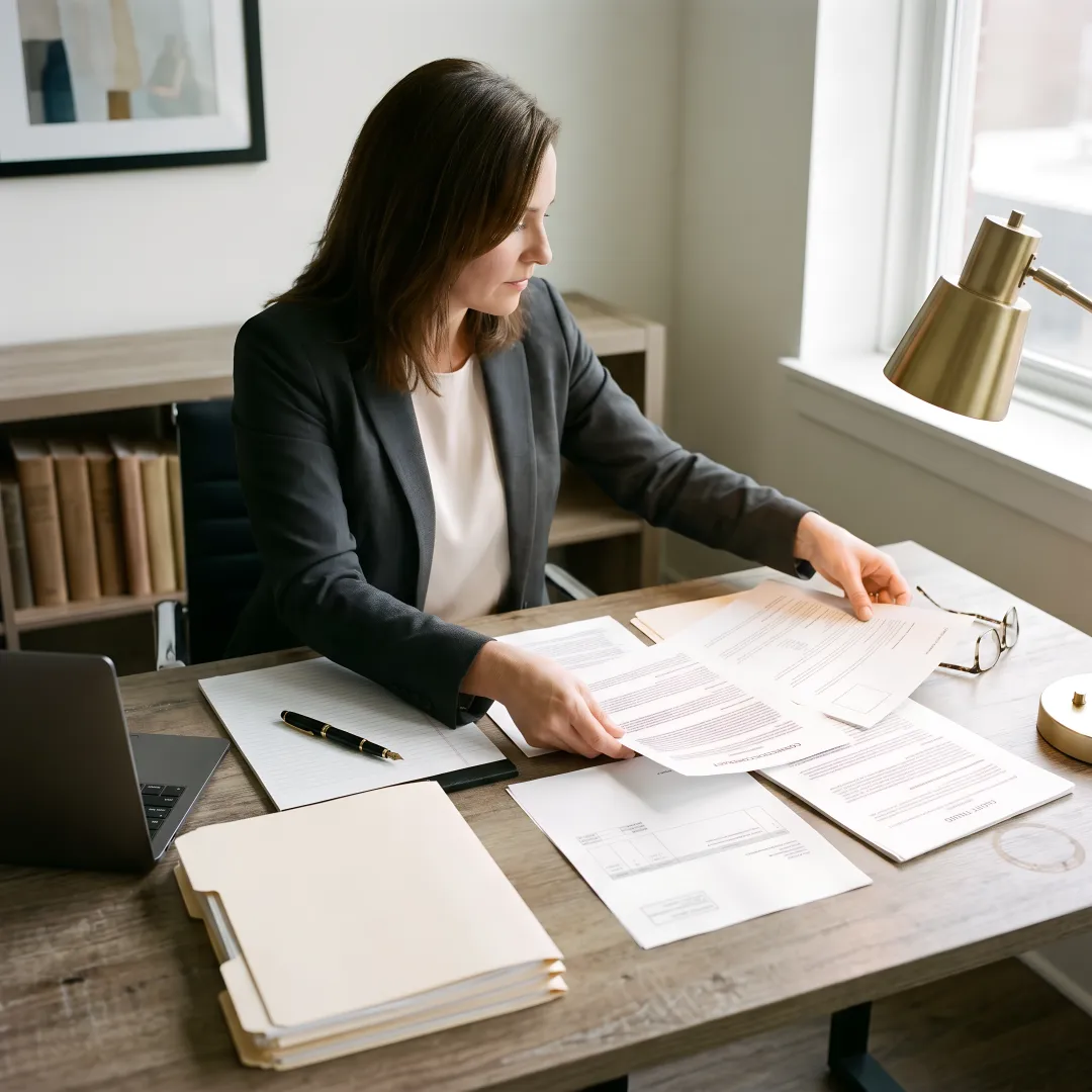 Attorney organizing construction payment claim documents