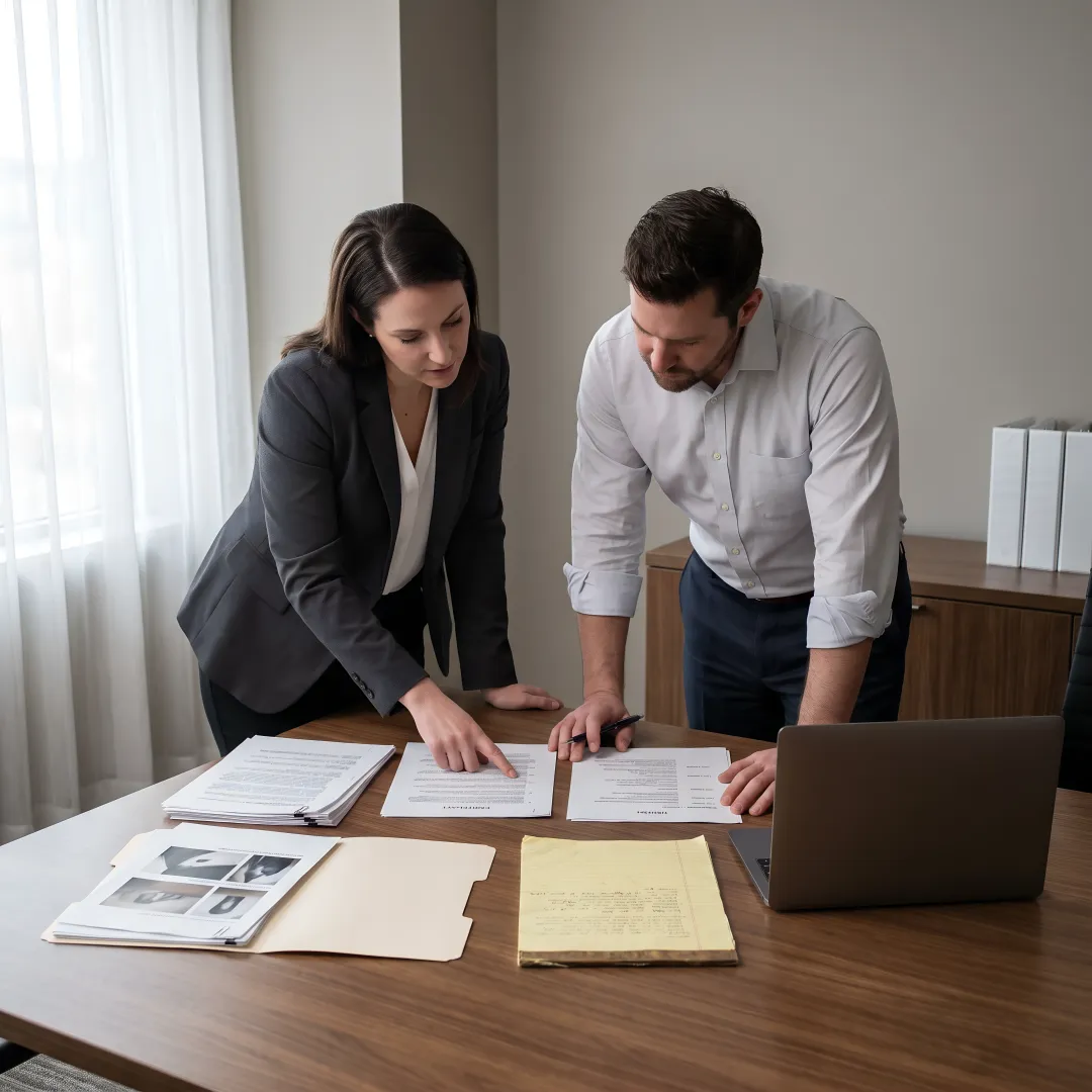 Legal team planning contract dispute strategy