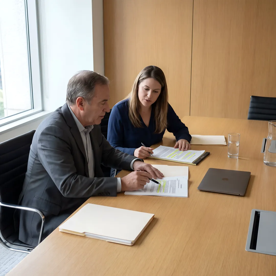 Attorney explaining business contract terms