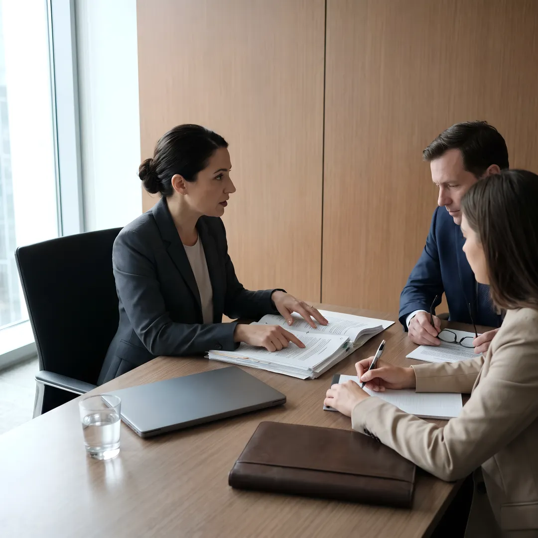 Attorney explaining business contract terms