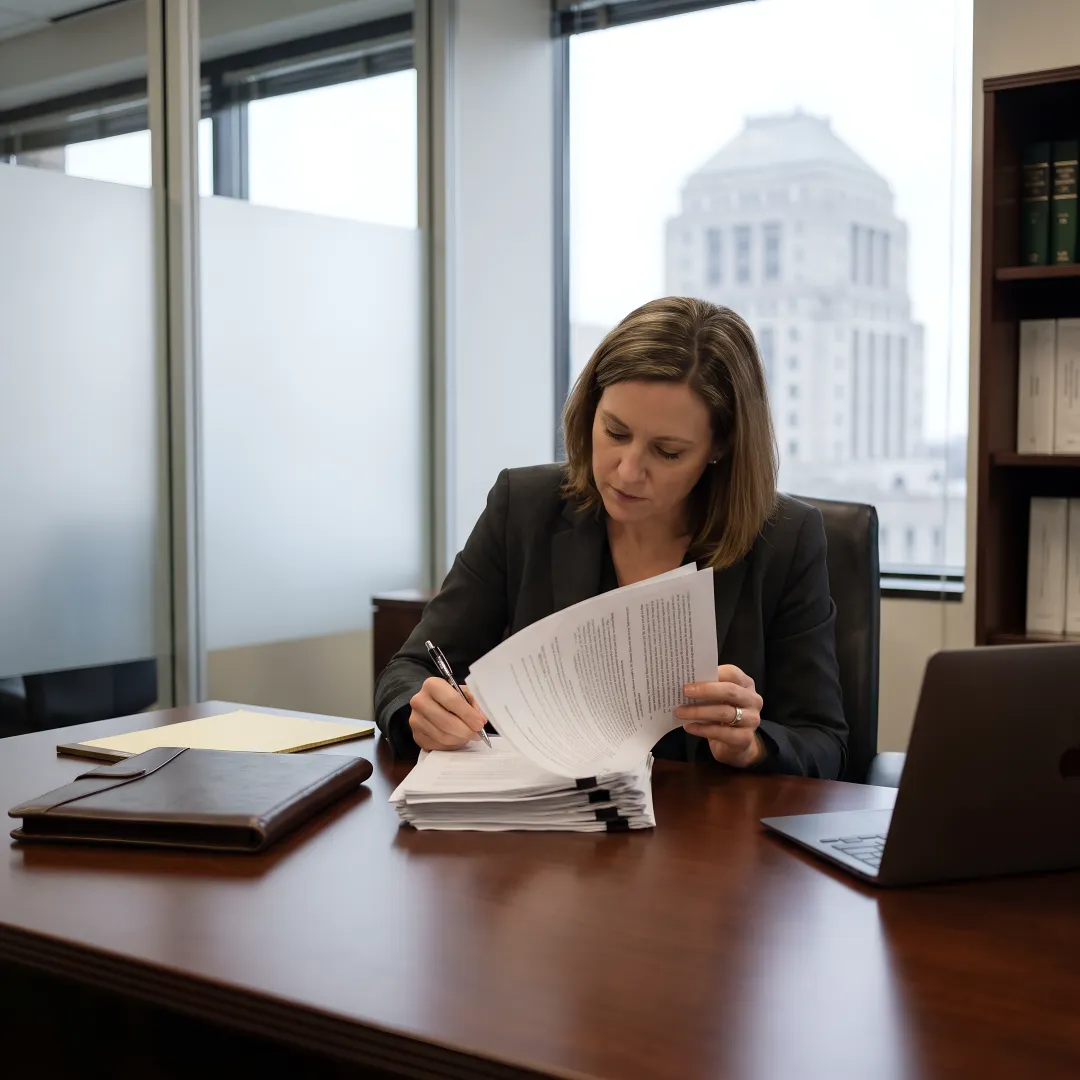 California business lawsuit attorney reviewing contracts