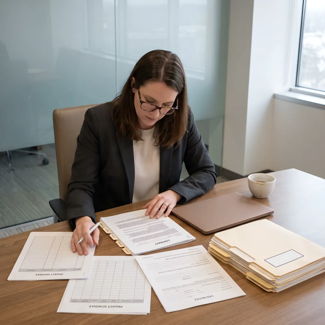 Construction litigation documents reviewed by attorney