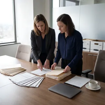 Attorney organizing certification paperwork for MBE application
