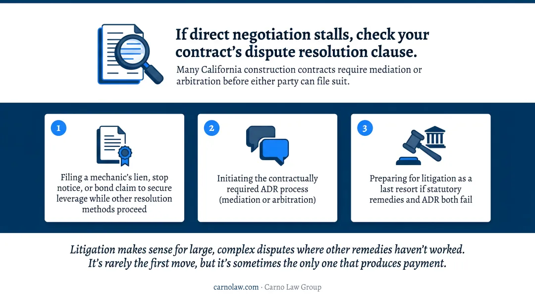 4-step process for resolving California construction payment disputes