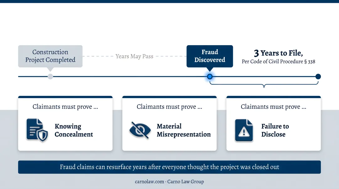 Five construction defect legal theories compared by statute of limitations deadline