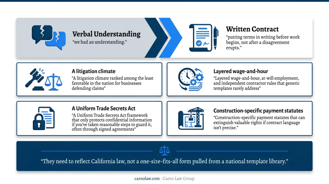 Four California-specific legal risks facing small businesses infographic