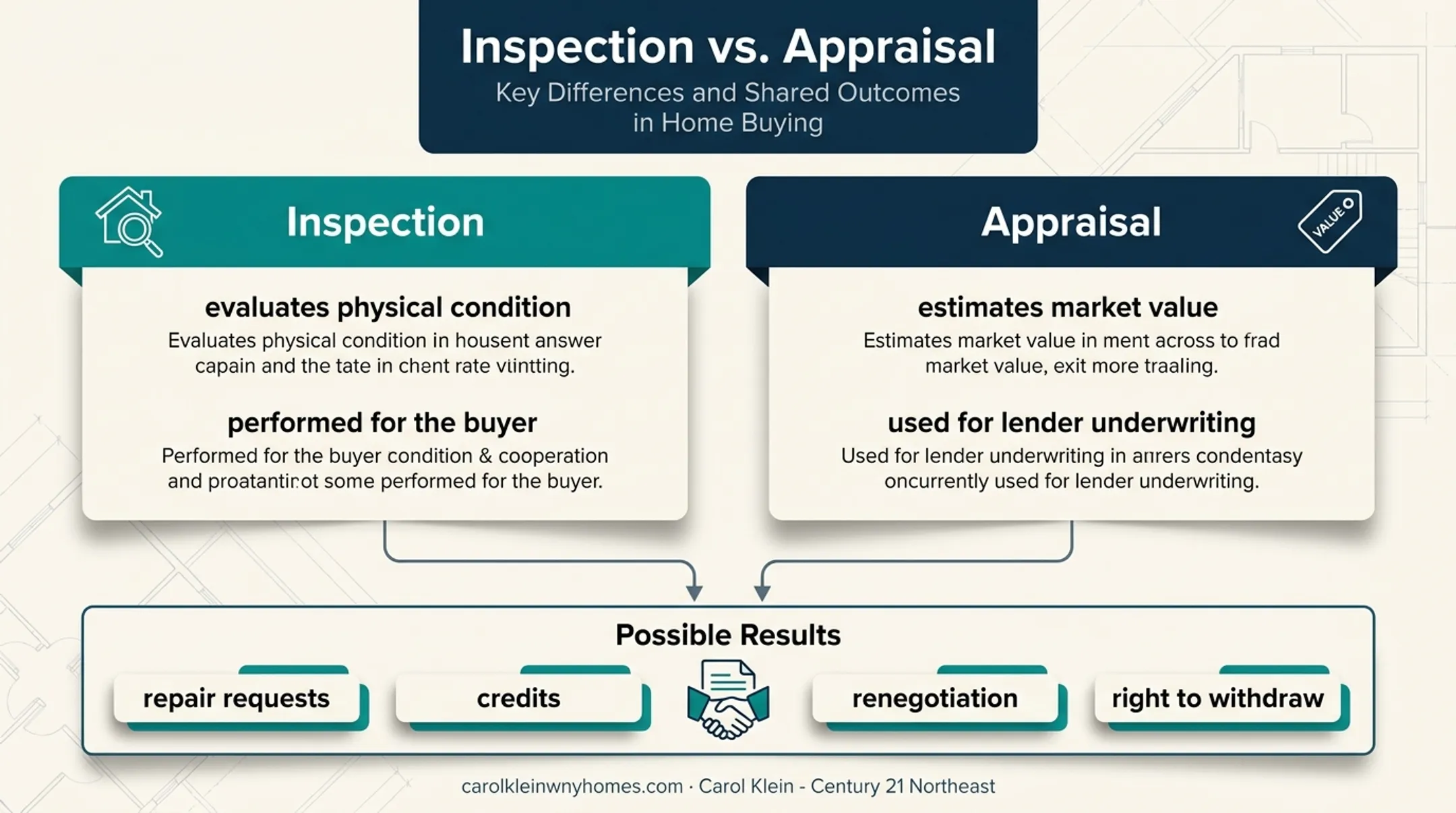Home inspection versus appraisal purpose and possible outcomes