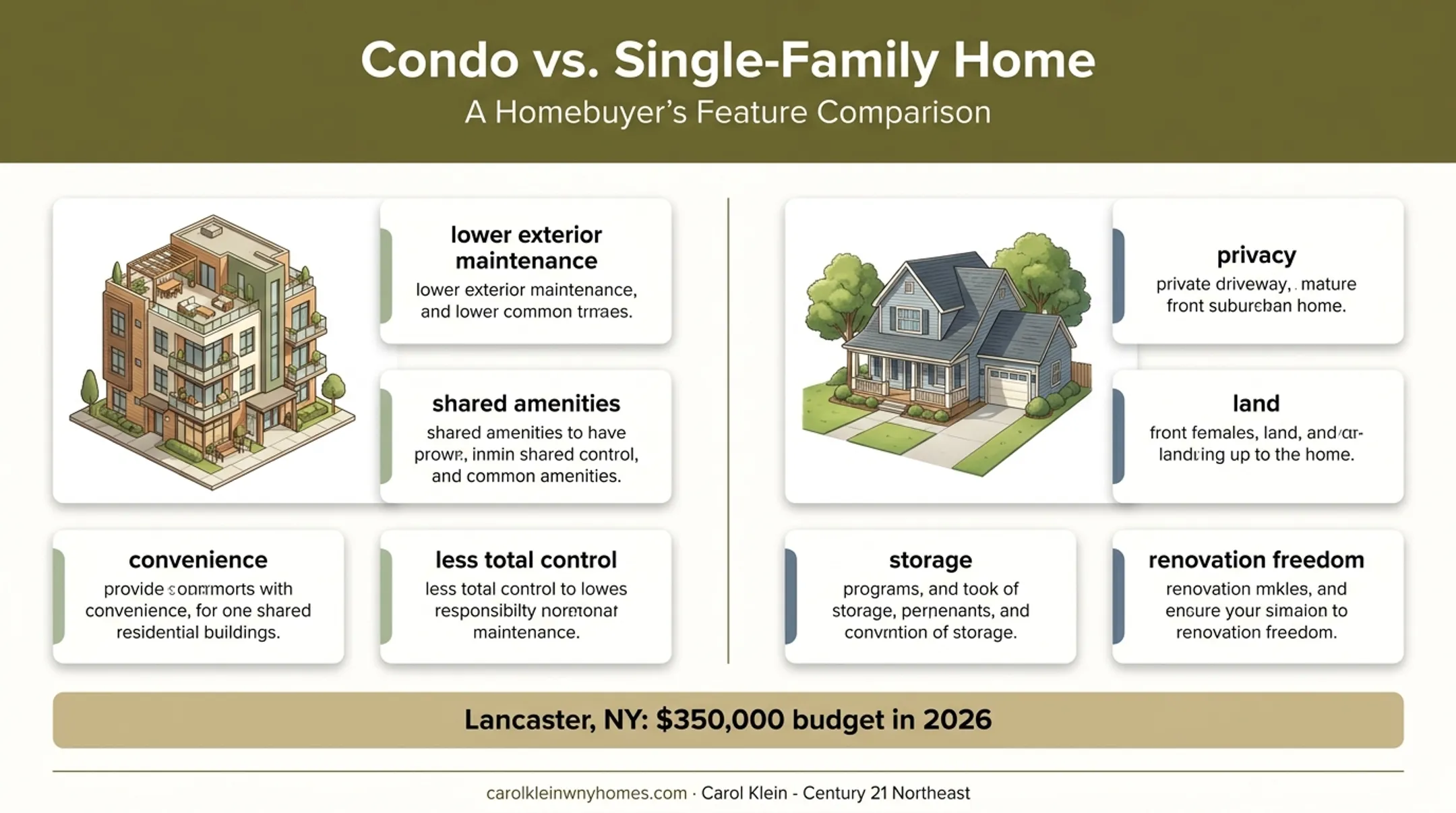Condo versus single-family home ownership priorities comparison
