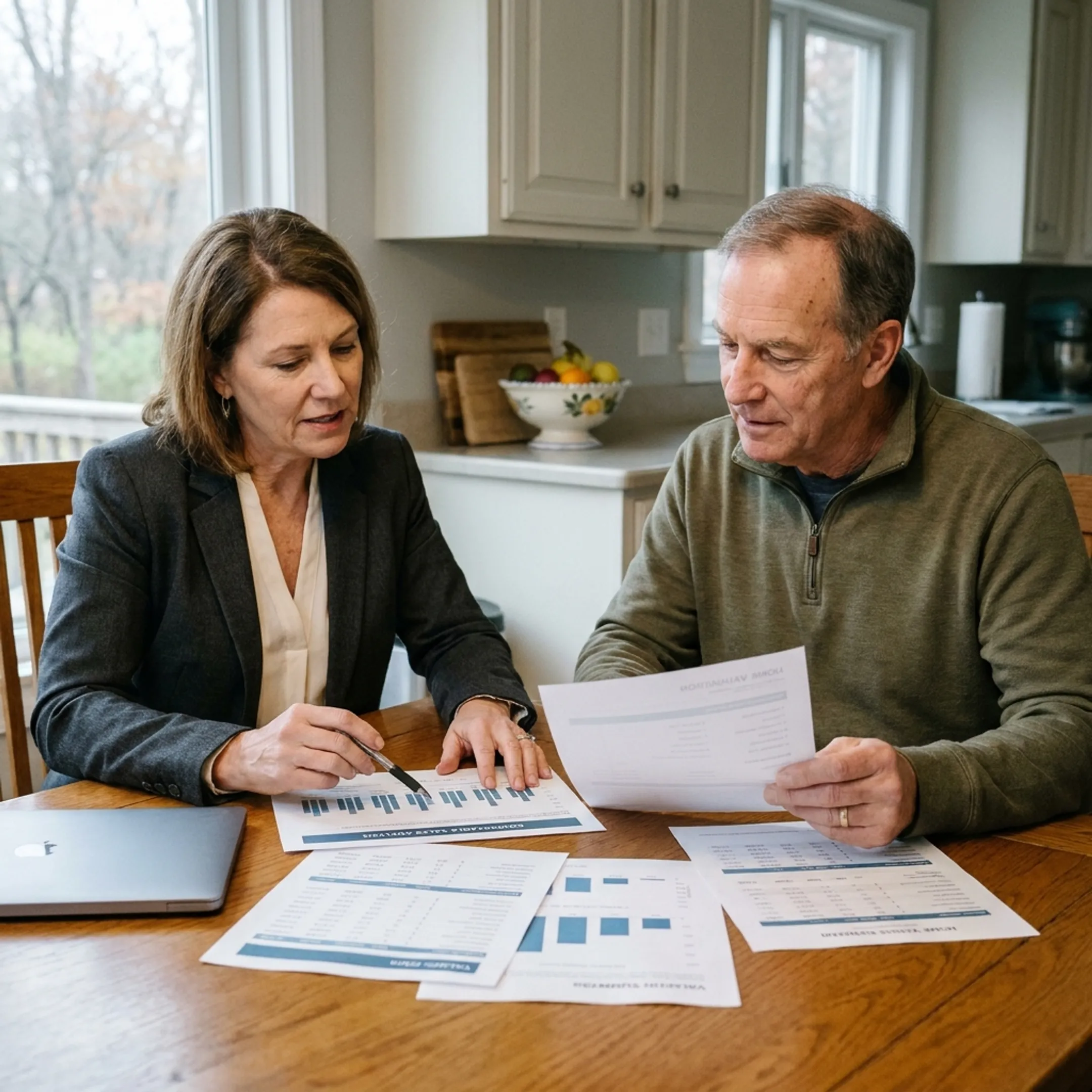 Realtor reviewing a home valuation with a Western New York homeowner