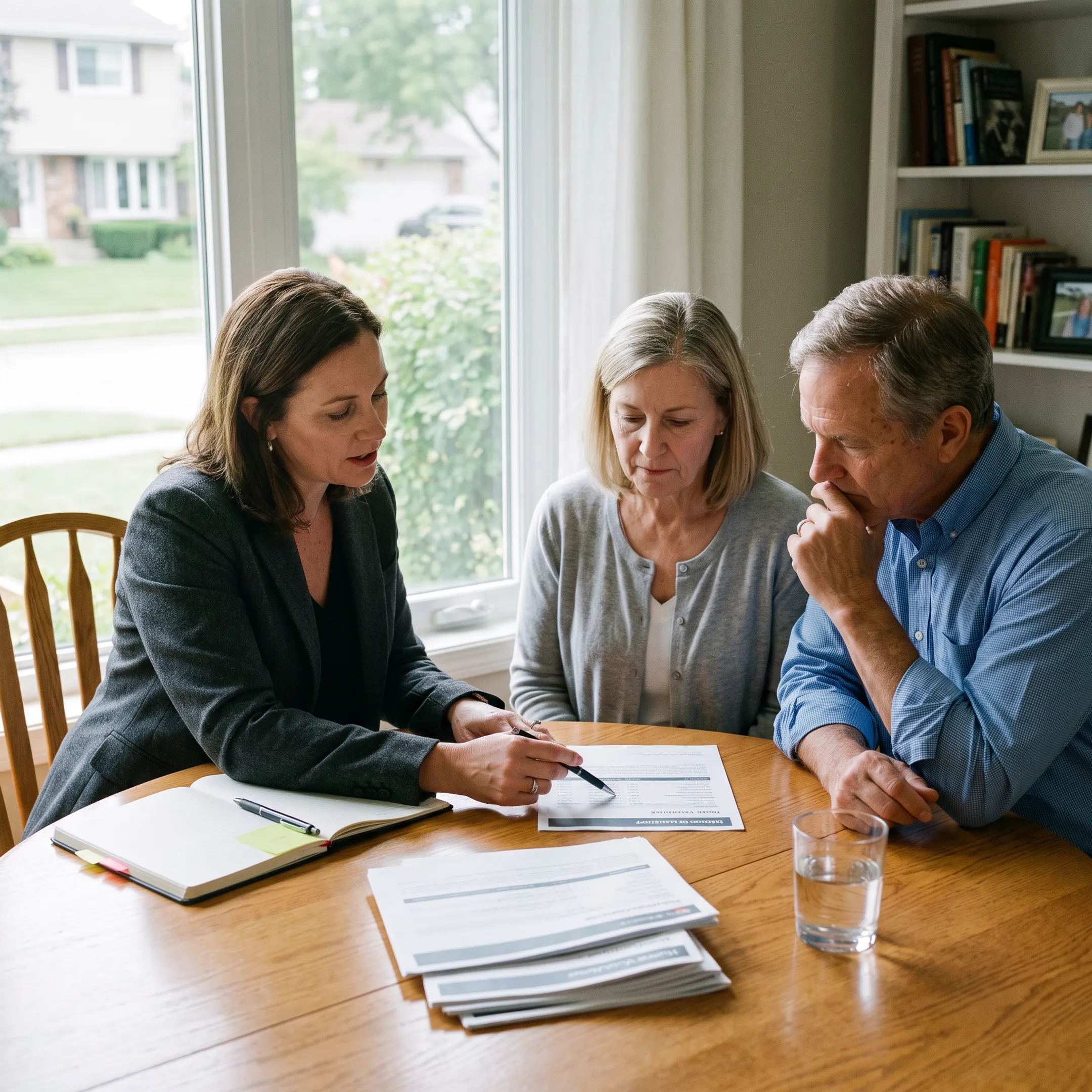 Real estate agent discussing a Kenmore home sale strategy with homeowners