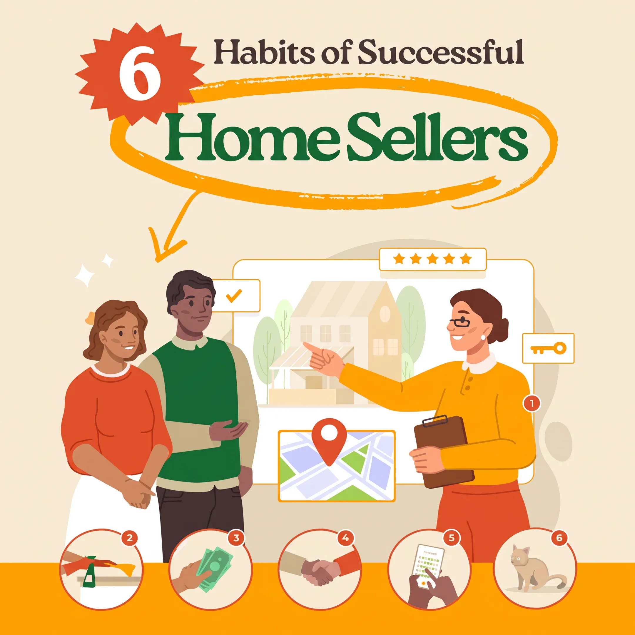 Realtor guiding clients through a home buying and selling plan