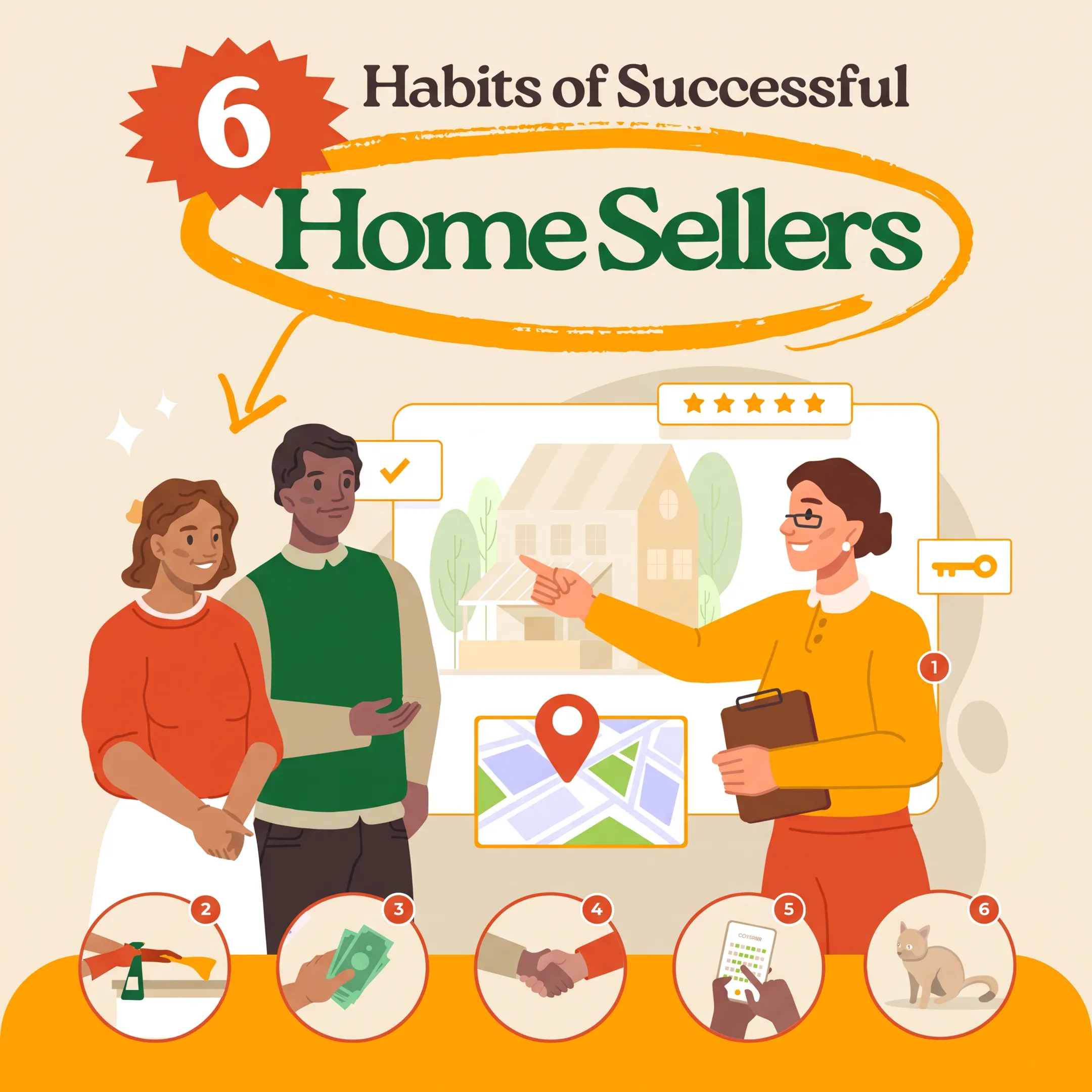 Realtor reviewing home valuation and listing strategy with homeowners