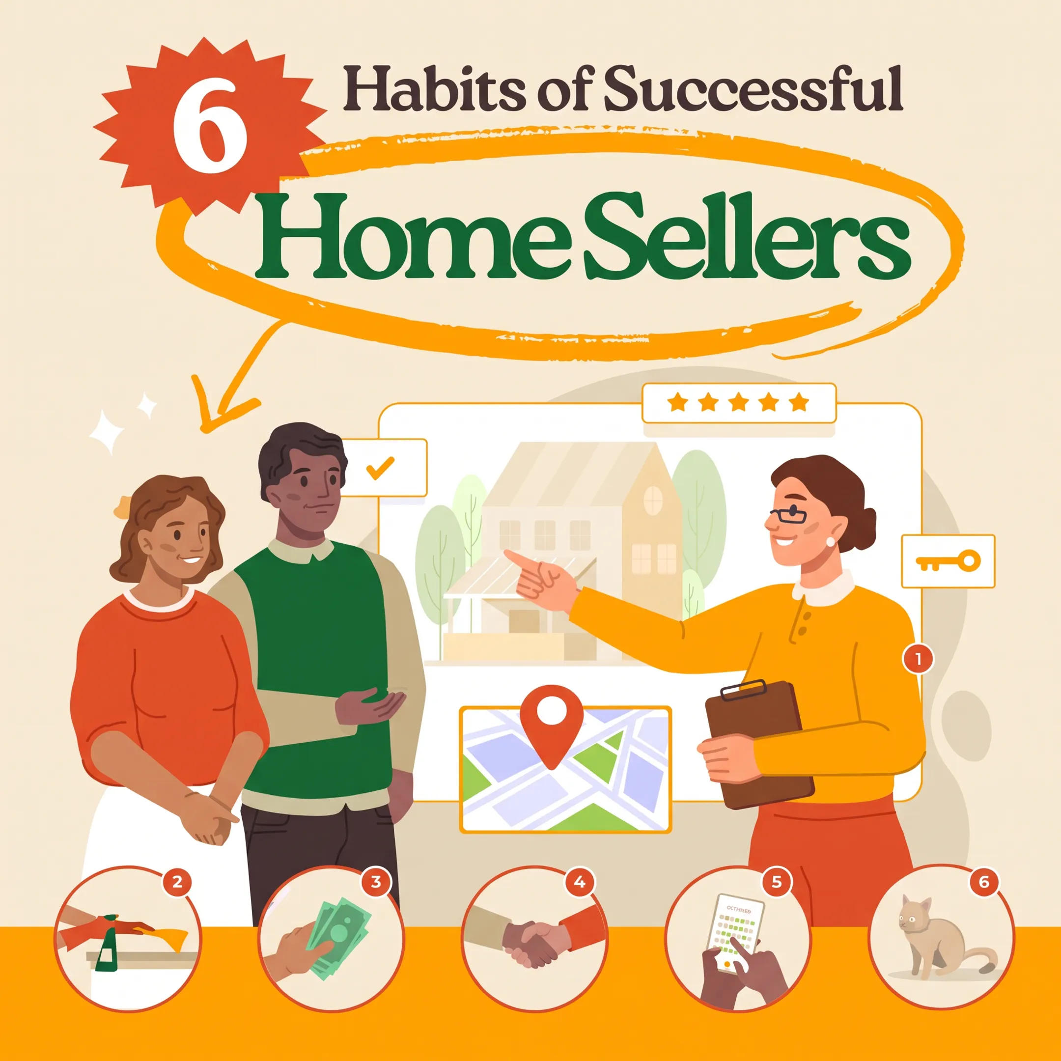 Real estate professional reviewing a Western New York home selling plan with homeowners