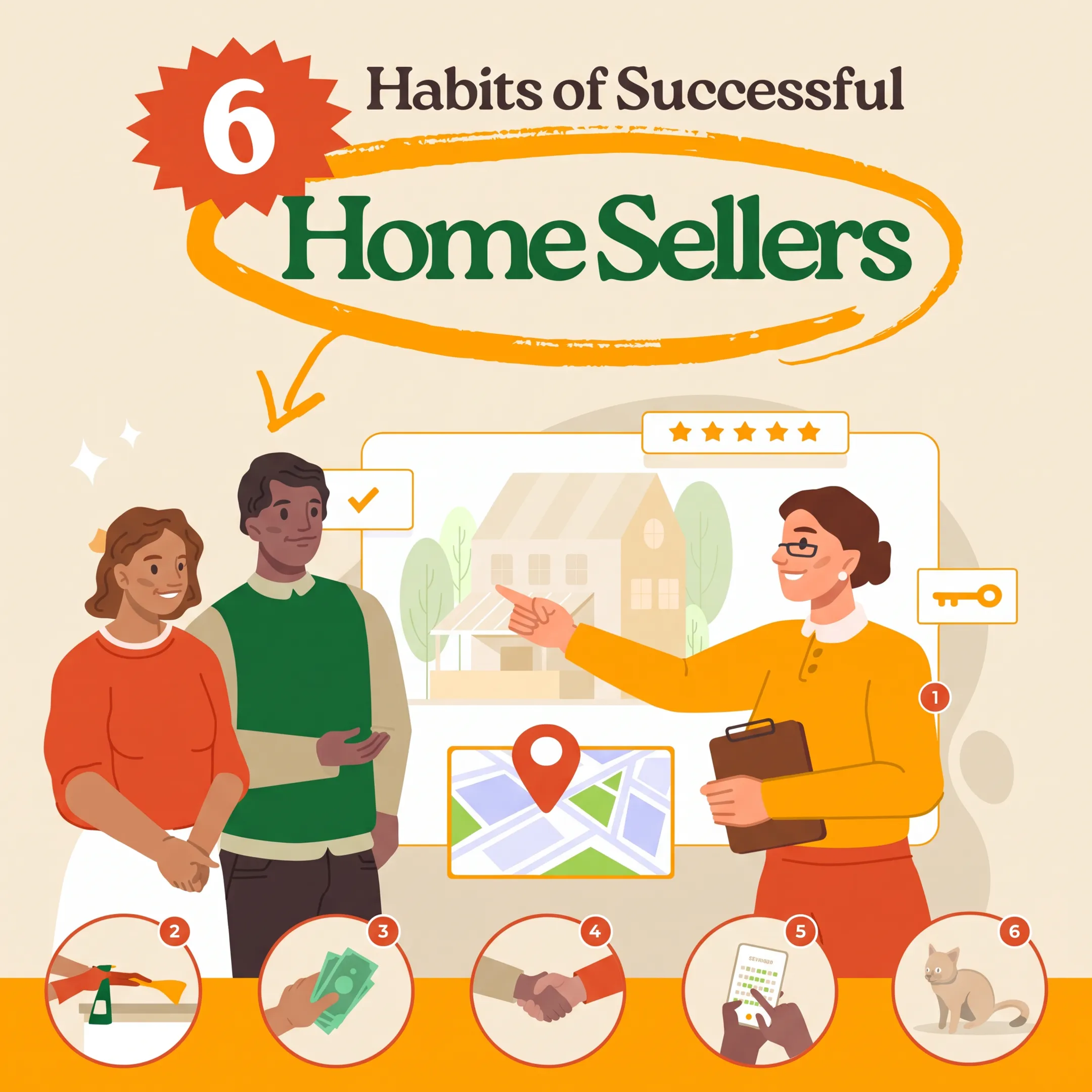 Real estate agent discussing a home sale strategy with homeowners in Erie County
