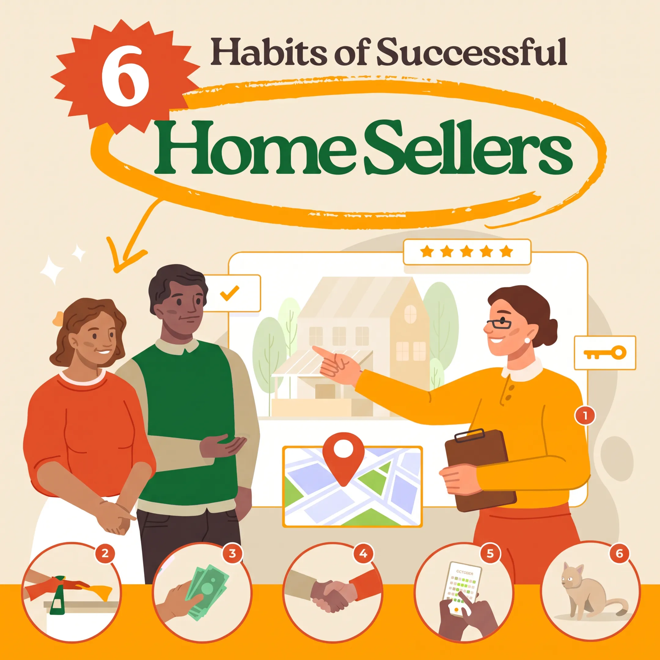 Real estate professional discussing the sale of a parent’s home with a family