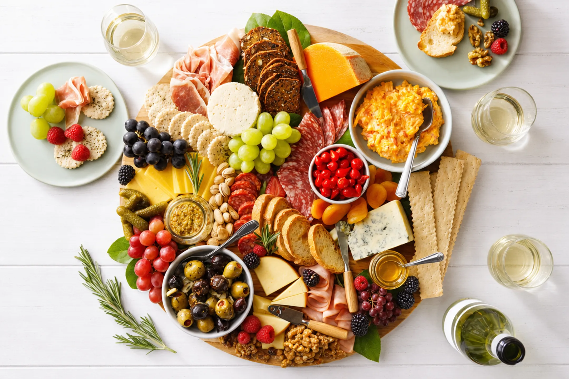 Charcuterie board and cheese platter spread for office celebration event