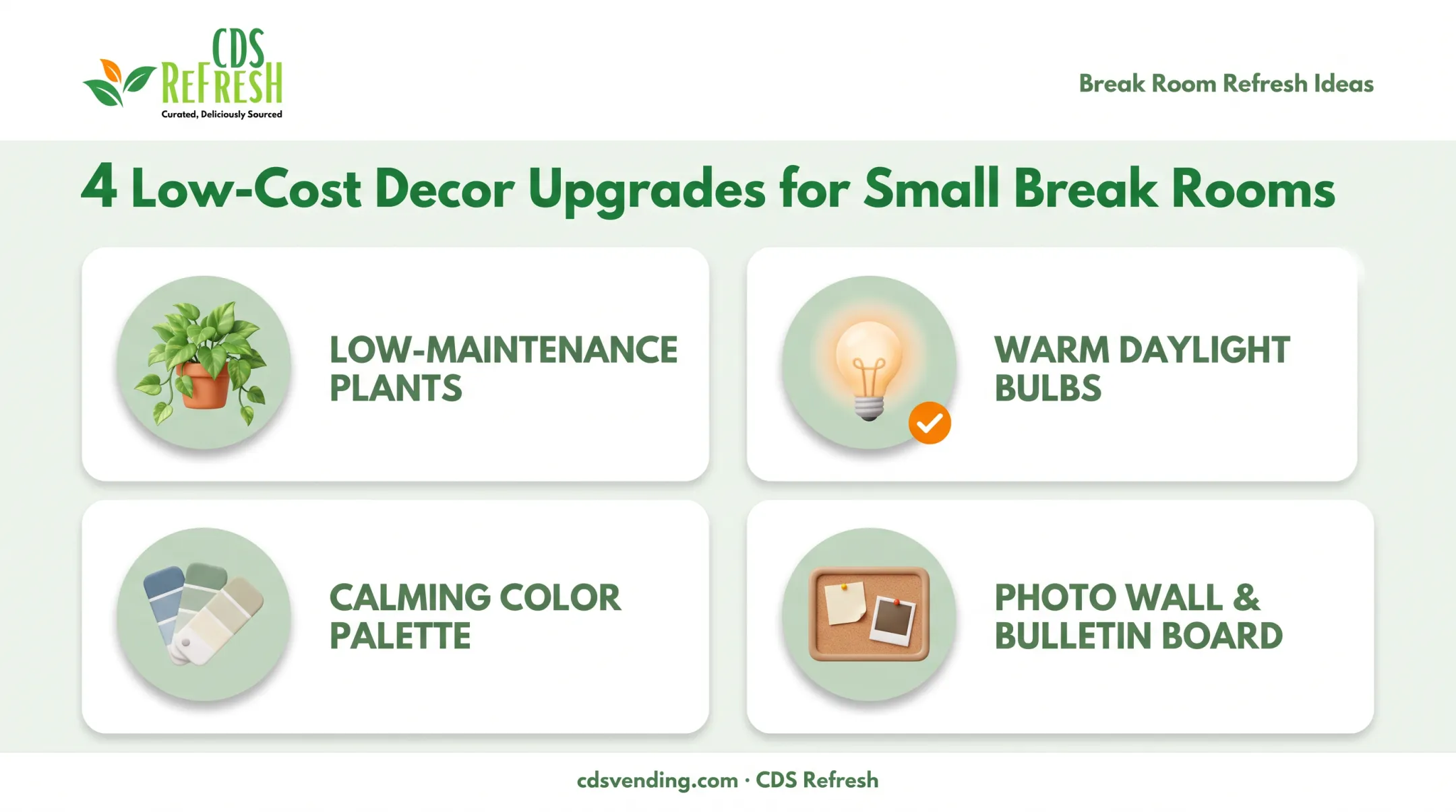 Budget-friendly small break room decor upgrades checklist
