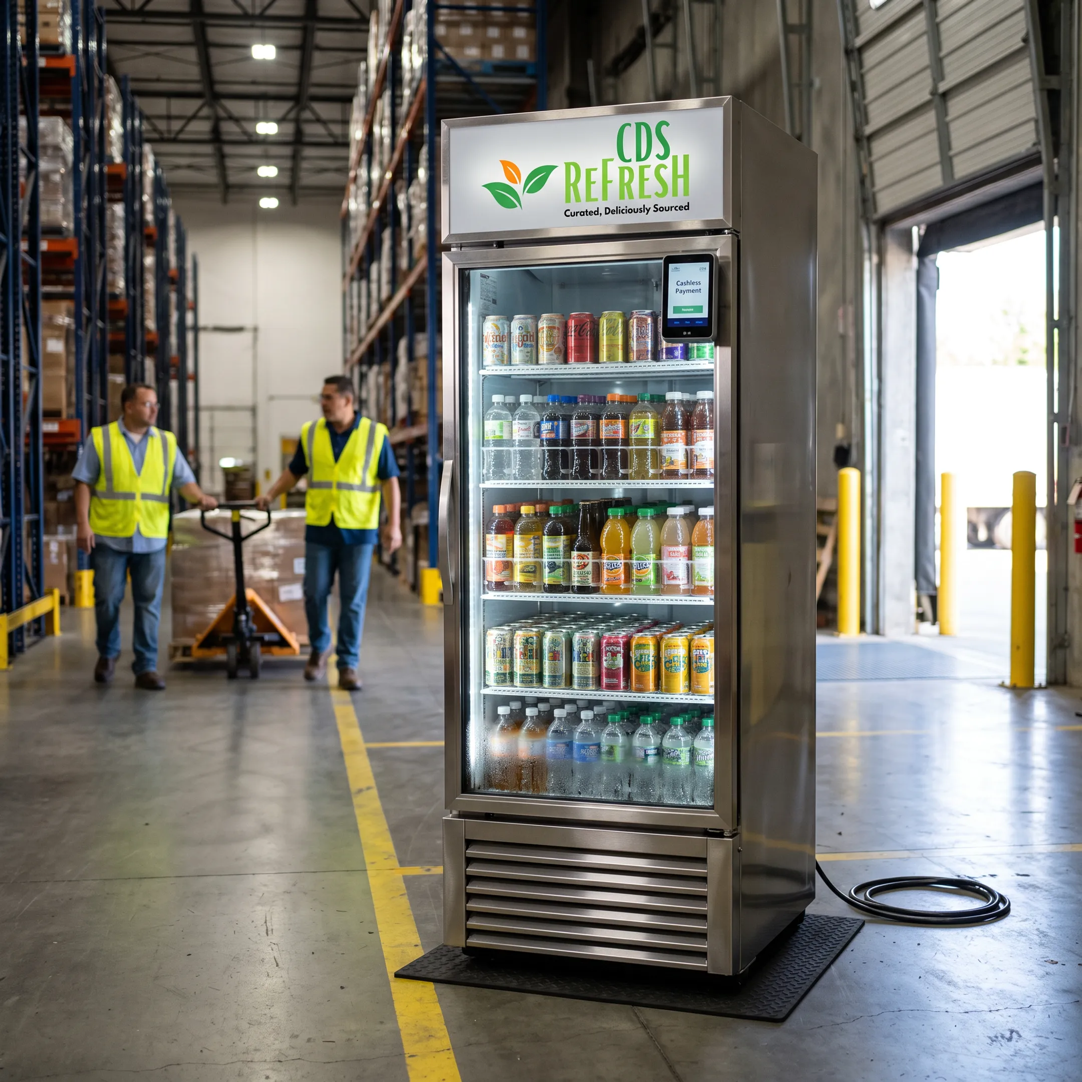 Beverage Cooler in a Warehouse Setting