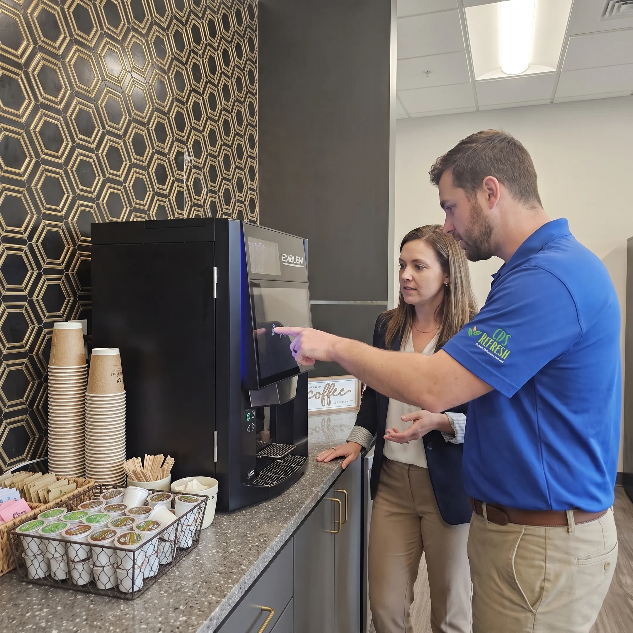 Workplace coffee consultation and machine setup