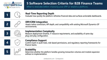 5 core revenue reporting software selection criteria for B2B finance teams