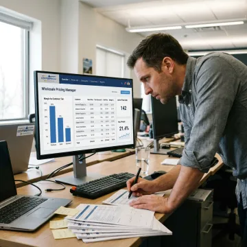 Wholesale pricing management software dashboard