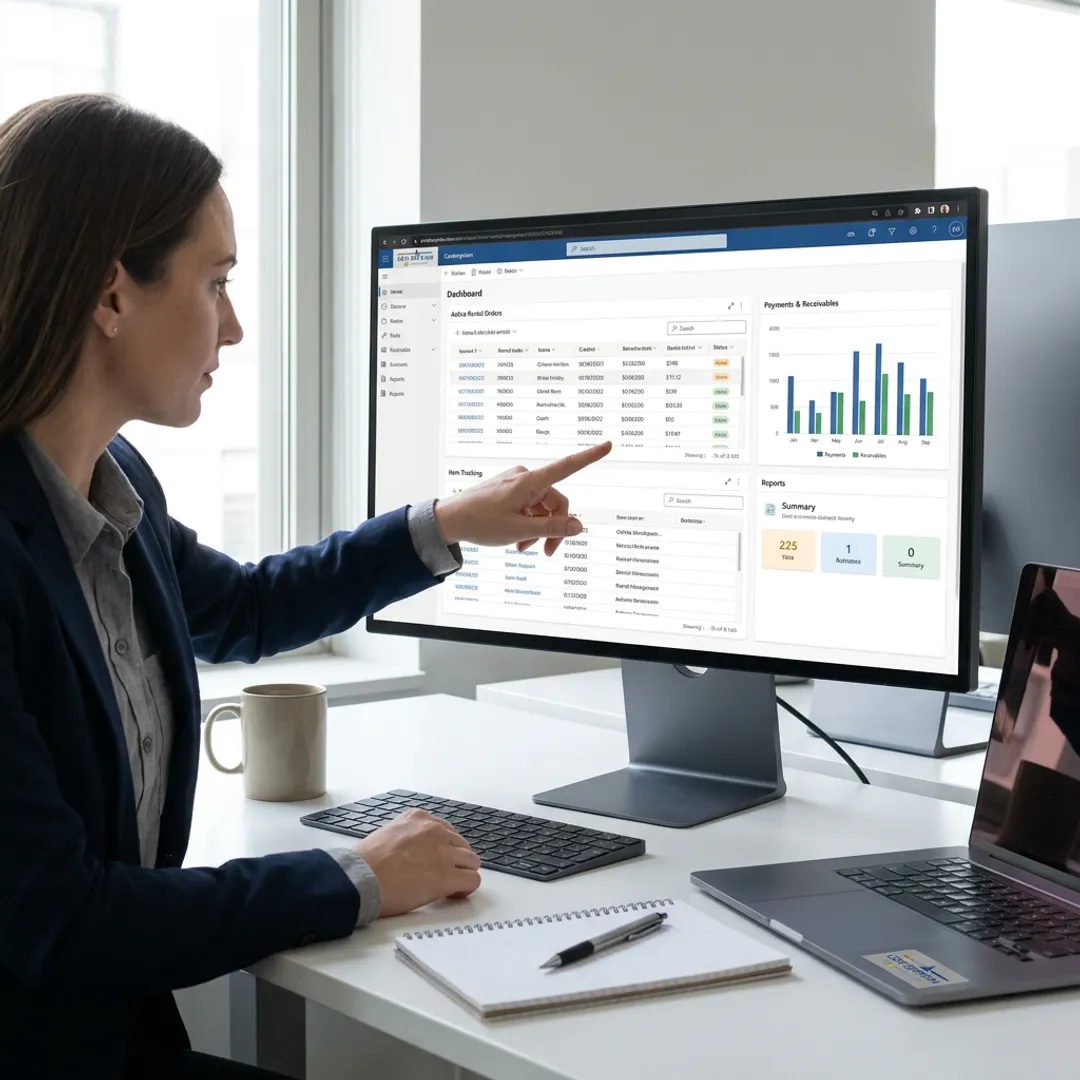 Rental management software dashboard