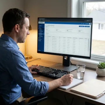 Inventory software dashboard on computer screen